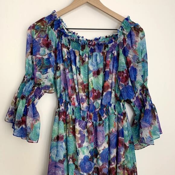 PatBo Blossom Off The Shoulder Dress Violet Womens Small New with Tags - Picture 11 of 16